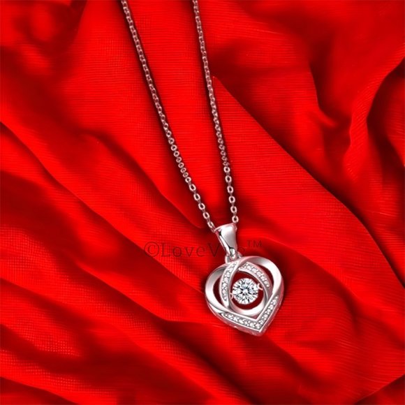 Jewelry - Certified 1/2ct. t.w. Diamond Dancing Heart Love Knot Brilliant Cut Necklace